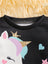 Kids' Casual Crew Neck Unicorn Graphic Sweatshirt with Embroidered Details - 100% Polyester, Slight Stretch, Knit Fabric, Alphabets Pattern, Perfect for Spring/Fall SS6096C