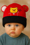 Red Baby Bear Face Warm Winter Wool Cap (0 Months - 24 Months) CP5109A