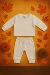 2pcs White Adorable Baby Inner Warmer Suit Set BS6423A