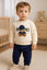 2 Pcs Blue Bear Embroidery Baby sweatshirt & Trouser Set - Soft Fleece Stuff, Machine Washable - Perfect for Winter, Perfect for Outdoor TS6419Q