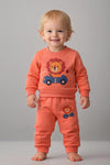 Orange Lion Design Baby sweatshirt & Trouser Set - Soft Fleece Stuff, Machine Washable - Perfect for Winter, Perfect for Outdoor TS6419O