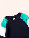 Boys' Casual Color-Block Sweatshirt - Long Sleeve, Crew Neck Pullover for Toddlers & Kids - Perfect for Fall/Winter Outdoor Play SS6096D