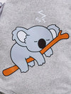 Adorable Koala Print Hooded Romper & Pants Set for Youngsters Boys - Cozy Polyester, Machine Washable - Perfect for Fall/Winter, Perfect for Outdoor BS6140B