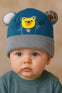 Silver Blue Baby Bear Face Warm Winter Wool Cap (0 Months - 24 Months) CP5109E