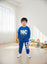 JF 2 PC Royal Blue NYC Print Autumn & Winter Terry Fabric Track Suit, Sweatshirt and Trouser Set TS6418E