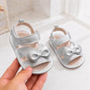 JF Silver Bow Summer Rubber-Sole Sandals for Girls SDL7587B