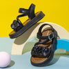 Fashionable Black Beach Sandals for Little Girls with a Soft, Non-Slip Sole Sandals SDL7575B