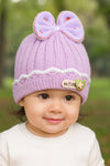 Purple Fashion Happy Baby Knitted Warm Winter Wool Cap (6 Months -3 Years) CP5088E