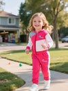Pink Baby Girl Hoodie & Trouser Set - Soft Fleece Stuff, Machine Washable - Perfect for Winter, Perfect for Outdoor TS6419M
