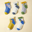 5 Pcs Dinosaur Crew Socks - Breathable Cotton Blend, Perfect for Spring & Fall SK3024A