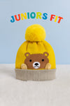 Yellow Baby Bear Face Warm Winter Wool Cap (0 Months - 24 Months) CP5098D
