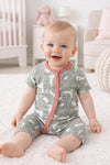 2pcs Adorable Baby Cotton Rompers Set - Grey & Pink BS6430D