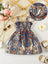 Vintage Print Sleeveless Dress with Hat - Romantic Floral & Geometric Pattern, Ruffled Neckline, Perfect for Summer, Parties, and Everyday Wear, Ideal Gift for Little Girls, Everyday Dress FD6130E