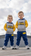 Batman Design Baby Hoodie & Trouser Set - Soft Fleece Stuff, Machine Washable - Perfect for Winter, Perfect for Outdoor TS6419A