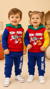 Tom and Jerry Design Baby Hoodie & Trouser Set - Soft Fleece Stuff, Machine Washable - Perfect for Winter, Perfect for Outdoor TS6419F