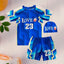 Navy + Royal Blue Shirt & Short Swimsuit 2 PCs Set with Cap SWM6154C