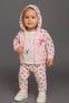 3 Pcs Baby Pink Cute Heart Design, T-shirt, Pant & Jacket, Suit & Dress, Comfortable Autumn & Winter Outdoor Wear SD6414J