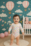 3pcs Adorable Baby Girl's Cotton Romper Set - Cute Cartoon Patterns & Stripes BS6422C