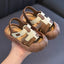Children's Brown Sandals Summer Indoor Outdoor Anti-slip Soft Bottom Sandals SDL7579C