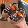 Kids Brown Lightweight Breathable Sandals - Non-Slip PVC Sole with Hook & Loop Closure, Low-Top Open-Toe Casual Suitable for Spring Summer Sandals SDL7571C