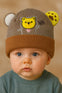 Beige Grey Baby Bear Face Warm Winter Wool Cap (0 Months - 24 Months) CP5109F
