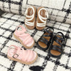Girls' Pink Korean Vintage Roman Style Sandals, Breathable and Comfortable, Versatile Summer Sandals SDL7574C