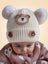 Cream Color Baby Bear Face Warm Winter Wool Cap (0 Months - 24 Months) CP5105B