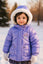Girls Purple Warm Inner Furr Hoodied Puffer Jacket HJ6202C