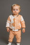 3 Pcs Baby Orange Cute Animal Design T-shirt, Pant & Jacket Suit & Dress, Comfortable Autumn & Winter Outdoor Wear SD6414G