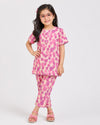 JF Purple Dotted Girls Dress 2 Pieces Set FD6013