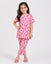 JF Purple Dotted Girls Dress 2 Pieces Set FD6013
