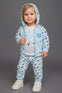 3 Pcs Baby Sky Blue Cute Heart Design, T-shirt, Pant & Jacket, Suit & Dress, Comfortable Autumn & Winter Outdoor Wear SD6414C