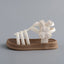 Girls' White Summer Sandals | Cartoon Pattern, Fastener, Low Top, PVC Material SDL7576A