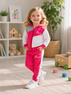 Pink Baby Girl Hoodie & Trouser Set - Soft Fleece Stuff, Machine Washable - Perfect for Winter, Perfect for Outdoor TS6419M