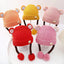 Yellow Girls Cute Warm Knit Embroidered Winter Cap With Braids (6 Months -3 Years) CP5100B