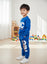 JF 2 PC Royal Blue NYC Print Autumn & Winter Terry Fabric Track Suit, Sweatshirt and Trouser Set TS6418E