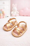 JF Champagne Gold Color Summer Rubber-Soled Sandals for Girls SDL7558C