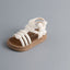 Girls' White Summer Sandals | Cartoon Pattern, Fastener, Low Top, PVC Material SDL7576A