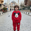 JF 2 PC Red Micky Autumn & Winter Terry Fabric Track Suit, Sweatshirt and Trouser Set TS6418D