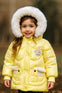 Girls Yellow Warm Inner Furr Hoodied Puffer Jacket HJ6202D
