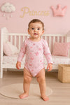 3pcs Adorable Baby Girl's Cotton Romper Set - Cute Cartoon Patterns & Stripes BS6422C