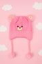 Light Pink Baby Bear Face Fashion Knitted Warm Winter Wool Cap (1 Years -5 Years) CP5102E