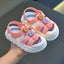 New Youngsters Girls' Pink Cartoon Character Sandals - Soft PVC Lightweight Beach Shoes with Closure, Youngsters Walking Shoes | Playful Youngsters' Sandals SDL7553A