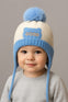 Sky Blue and White Fashion Knitted Warm Winter Wool Cap (1 Years -5 Years) CP5106F