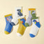 5 Pcs Dinosaur Crew Socks - Breathable Cotton Blend, Perfect for Spring & Fall SK3024A