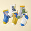 5 Pcs Dinosaur Crew Socks - Breathable Cotton Blend, Perfect for Spring & Fall SK3024A