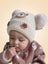 Cream Color Baby Bear Face Warm Winter Wool Cap (0 Months - 24 Months) CP5105B