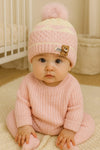 Pink Color Imported Knitted Warm Winter Wool Cap (6 Months -3 Years) CP5090E