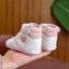 White & Pink Baby Girl Booties BTS9124B