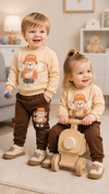 Bear Design Baby Hoodie & Trouser Set - Soft Fleece Stuff, Machine Washable - Perfect for Winter, Perfect for Outdoor TS6419K